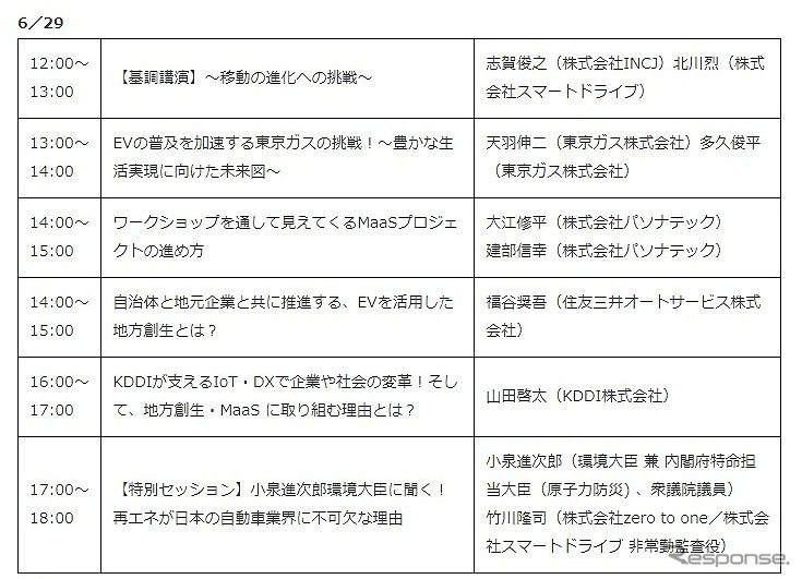 タイムテーブル（29日）