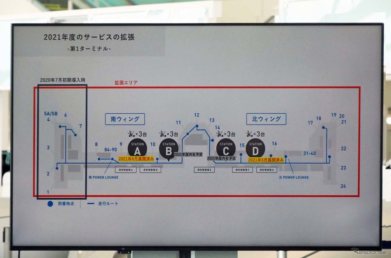 第1ターミナルの「WHILL」待機場所