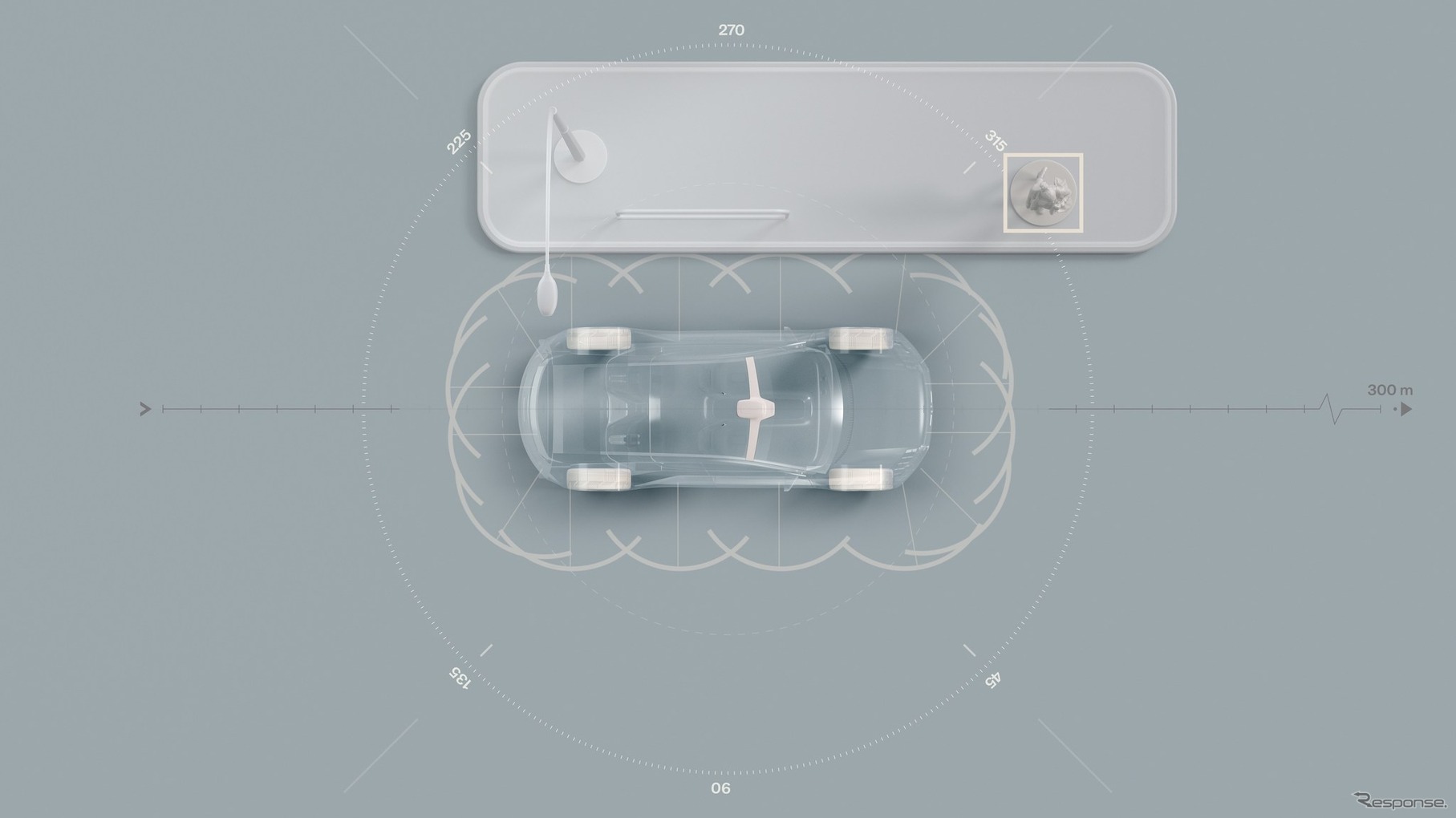 ボルボカーズの次世代EVのセンサーのイメージ