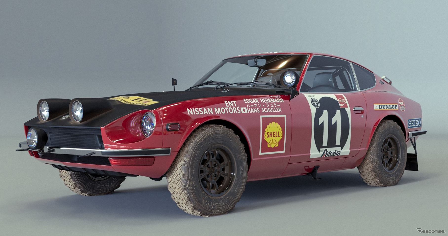 ダットサン240Z（日産フェアレディZ）の1971年東アフリカ・サファリラリー優勝車