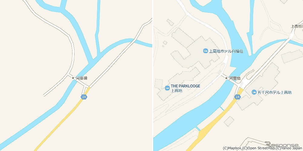 上高地（長野県）/日本有数の山岳リゾート、ホテルの建物や遊歩道などの形がより詳細になった