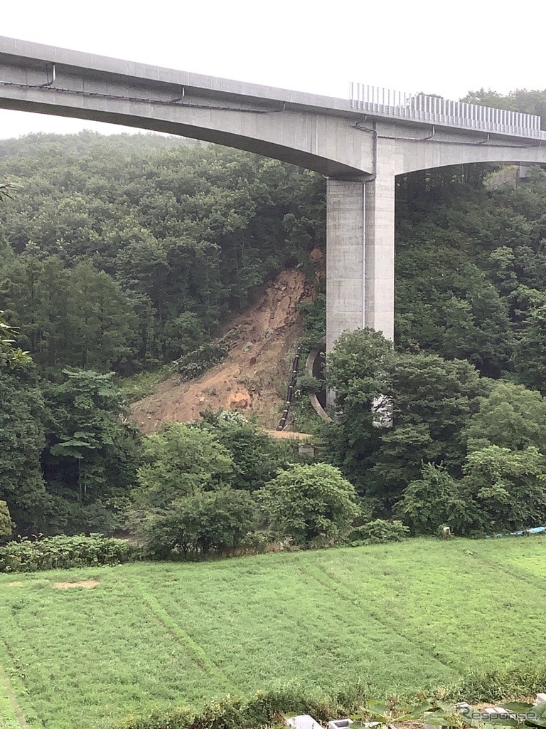 八戸線階上～久慈間の土砂流入現場。