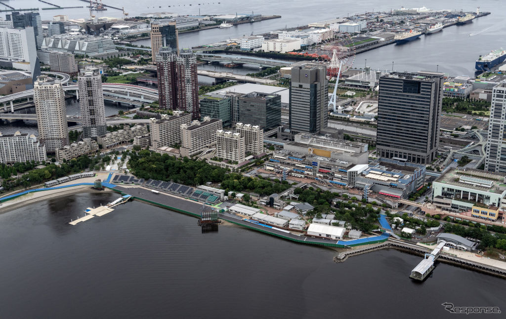 トライアスロン会場となるお台場海浜公園付近