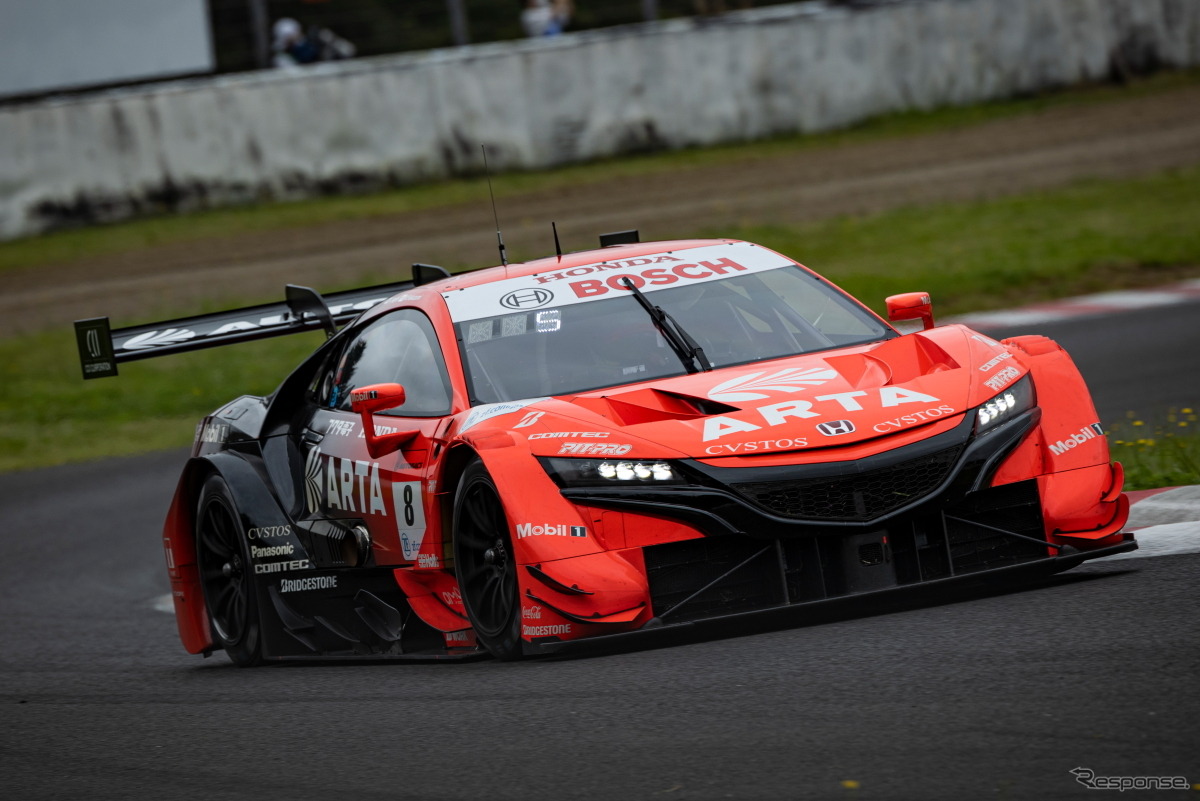 【SUPER GT 第5戦】GT500クラスポールポジションの#8 ARTA NSX-GT（野尻智紀／福住仁嶺）