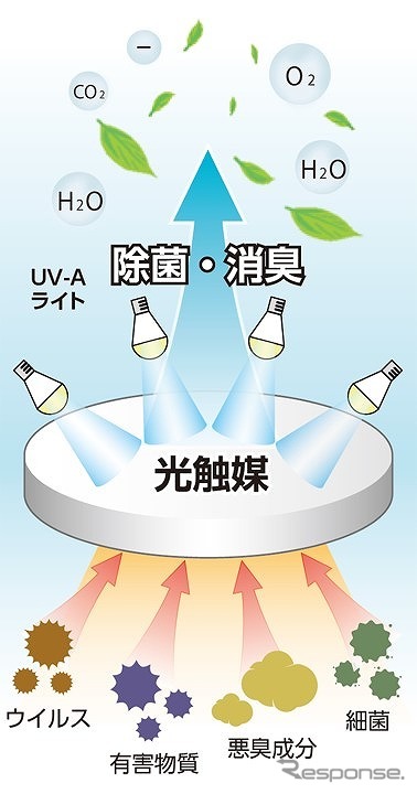 光触媒による除菌・消臭のメカニズム