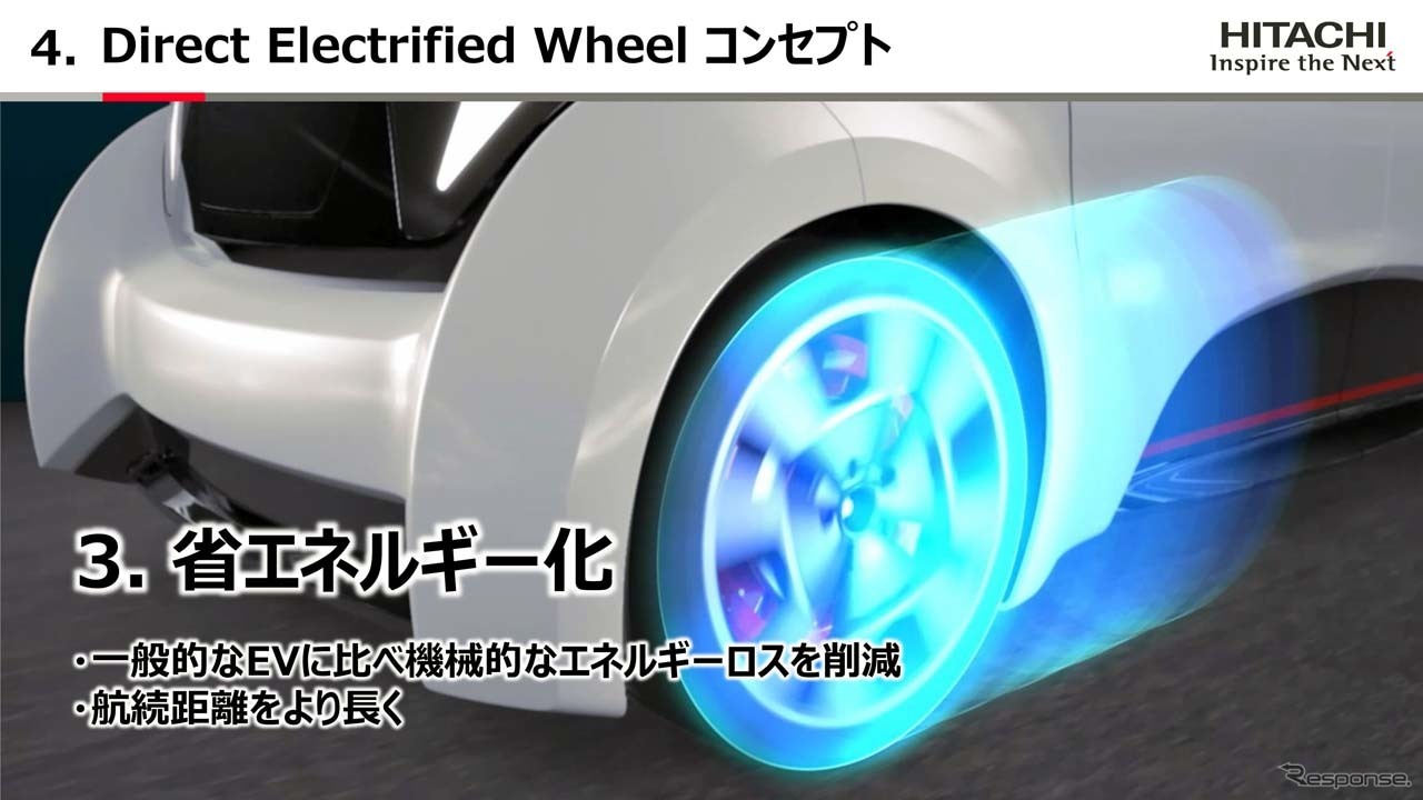 一般的に比べて機械的なエネルギーロスが少ないため、航続距離でもメリットが生まれる