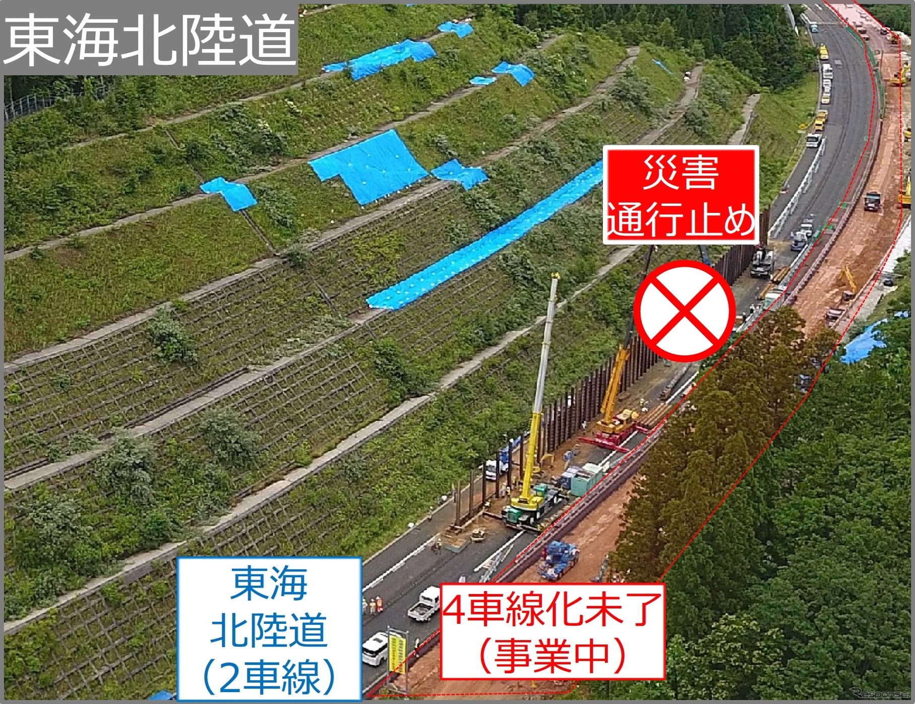 「平成30年7月豪雨」により、東海北陸道で災害による通行止め。