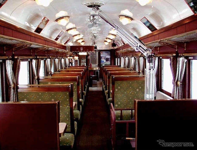 2号車「ストーブカー」（カフェカー）のリニューアルイメージ。編成中唯一の旧型客車。
