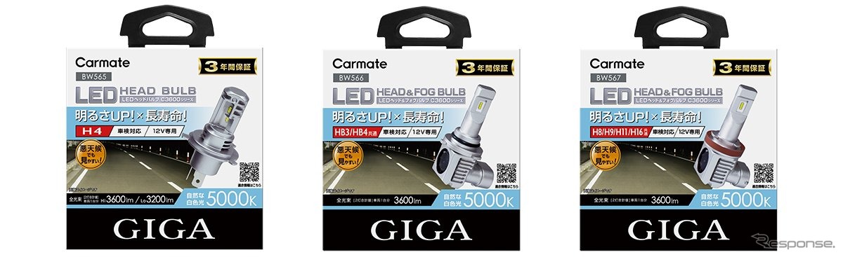 LEDヘッドバルブ「C3600」白色光