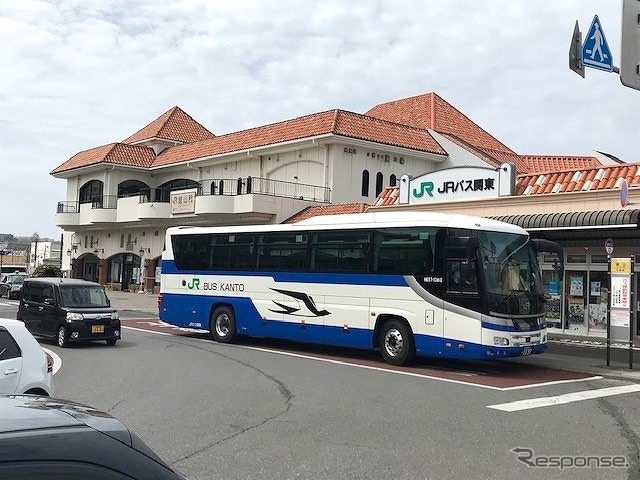 高速バス館山駅到着