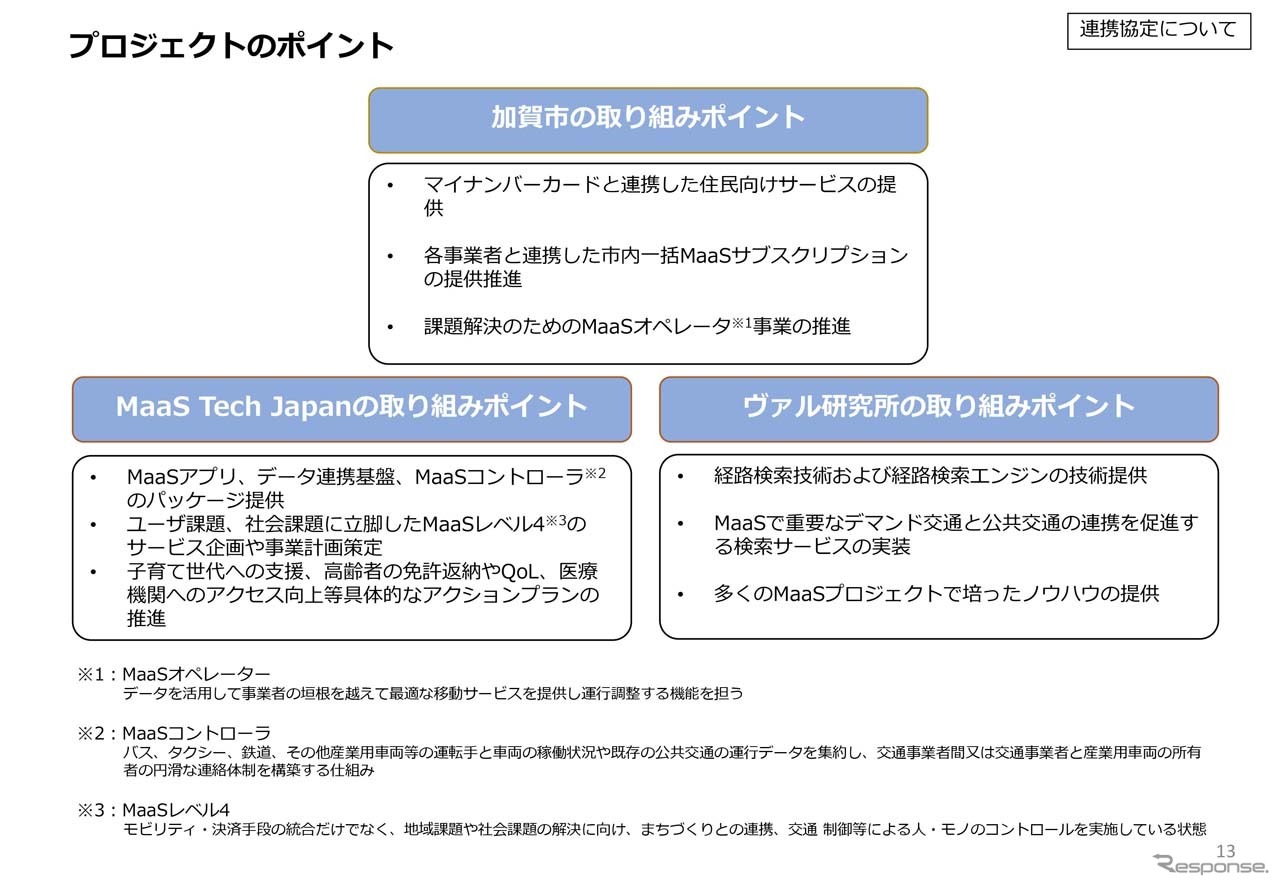 加賀市のMaaSに基づくプロジェクトのポイント