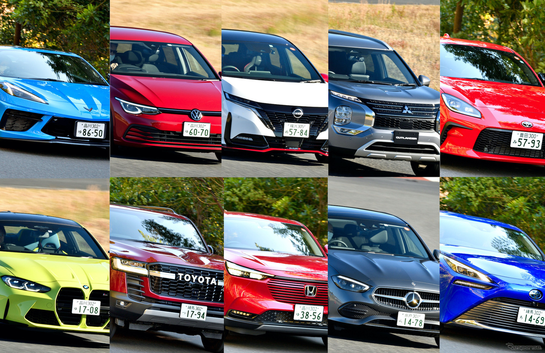 「2021-2022 日本カー・オブ・ザ・イヤー」の10ベストカー（順不同）。この中から今年の一台が決まる。