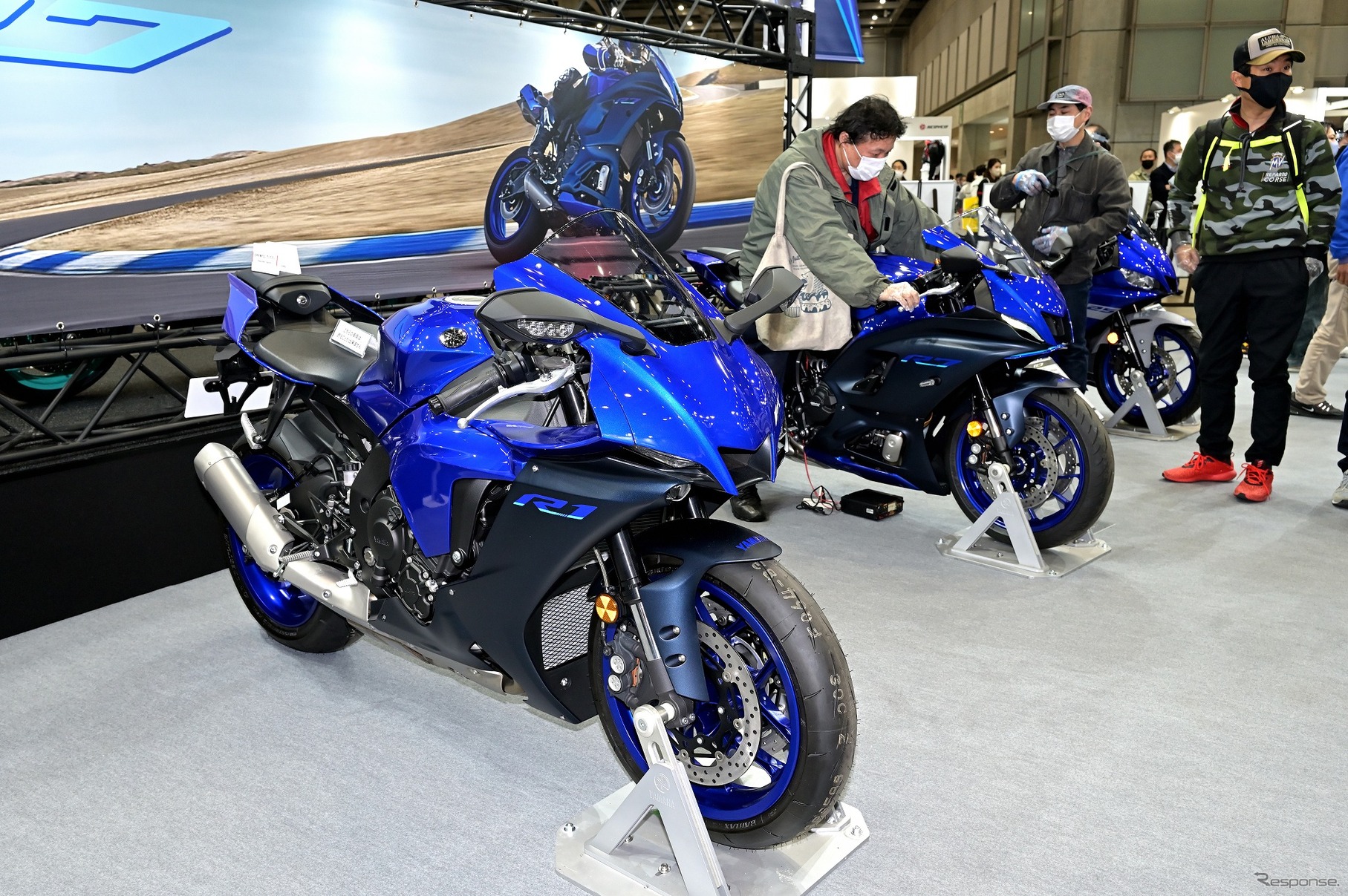 ヤマハ YZF-R1、YZF-R7、YZF-R25のRシリーズがそろい踏み