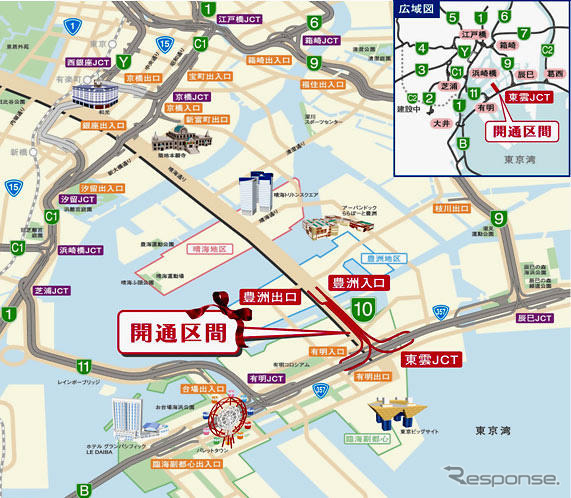 首都高晴海線…都心に直結、09年2月供用開始へ
