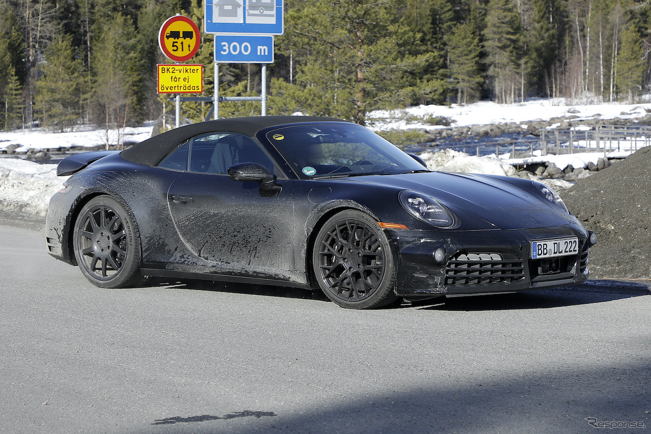 ポルシェ 911 クーペ&カブリオレ 改良新型プロトタイプ（スクープ写真）