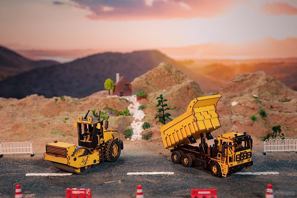 はたらく車3Dウッドパズル ダンプトラック＆ロードローラー