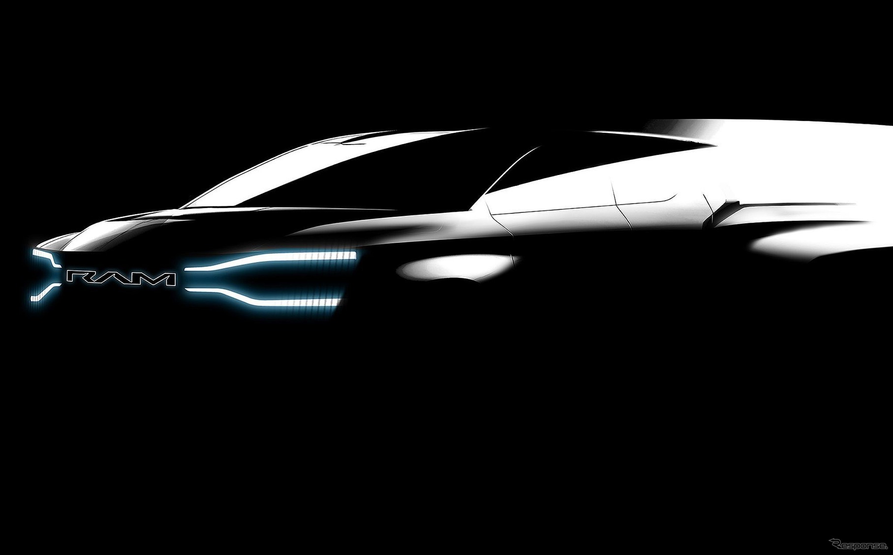 ラムブランドの新型EVピックアップトラックのティザースケッチ