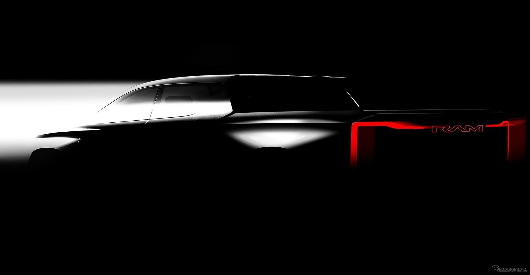 ラムブランドの新型EVピックアップトラックのティザースケッチ