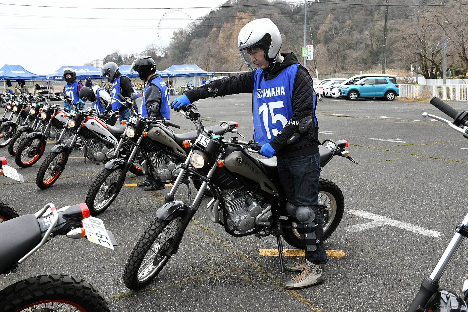 初めてのバイクに緊張の様子