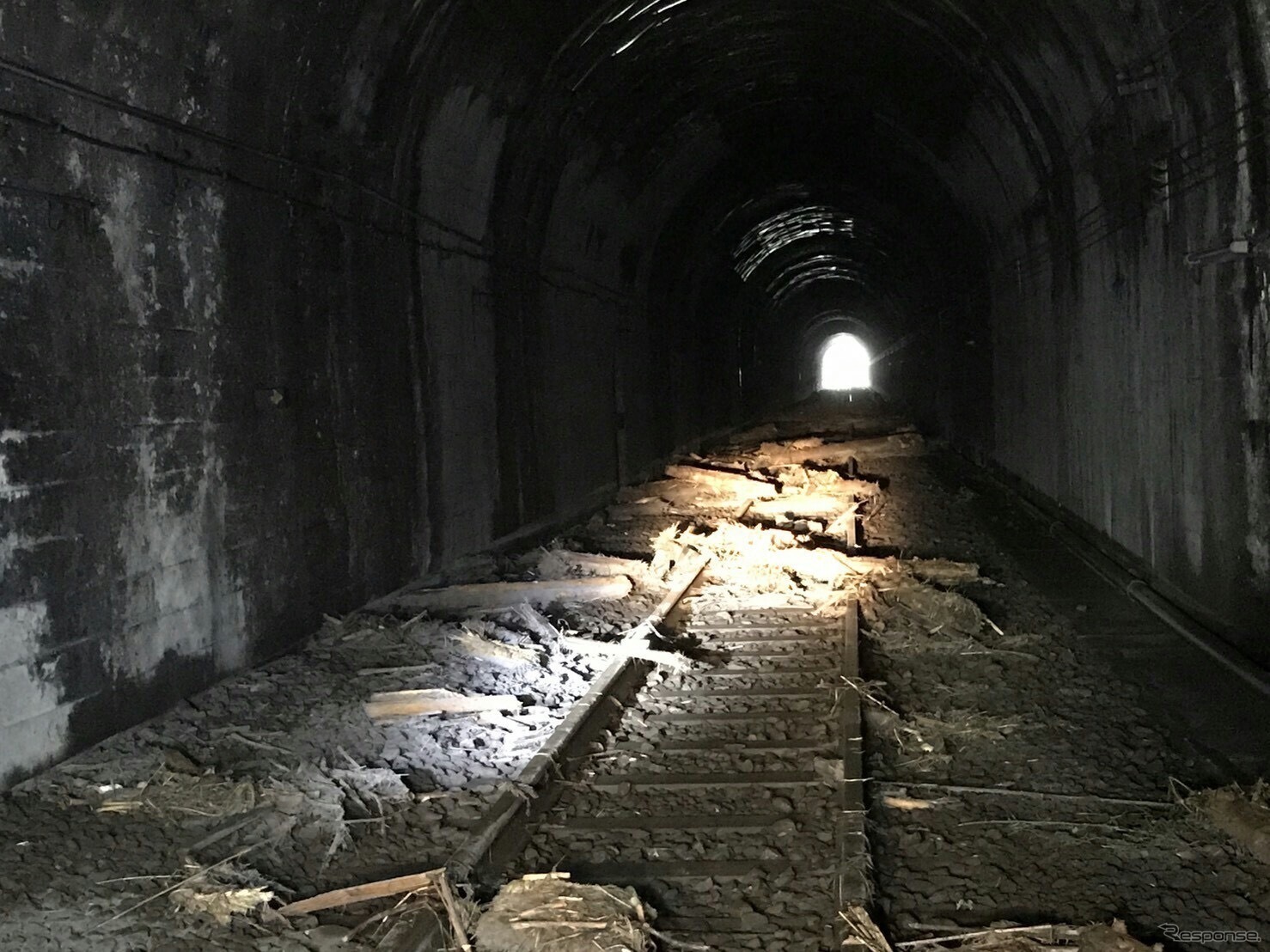 彦山～筑前岩屋間釈迦岳トンネル（災害直後）