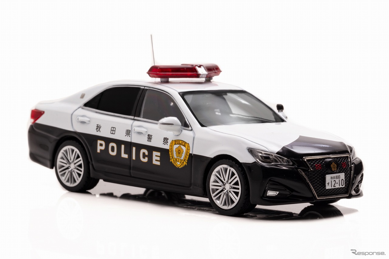トヨタ クラウン アスリート（GRS214)）2019 秋田県警察高速道路交通警察隊車両（1/43スケールモデル）