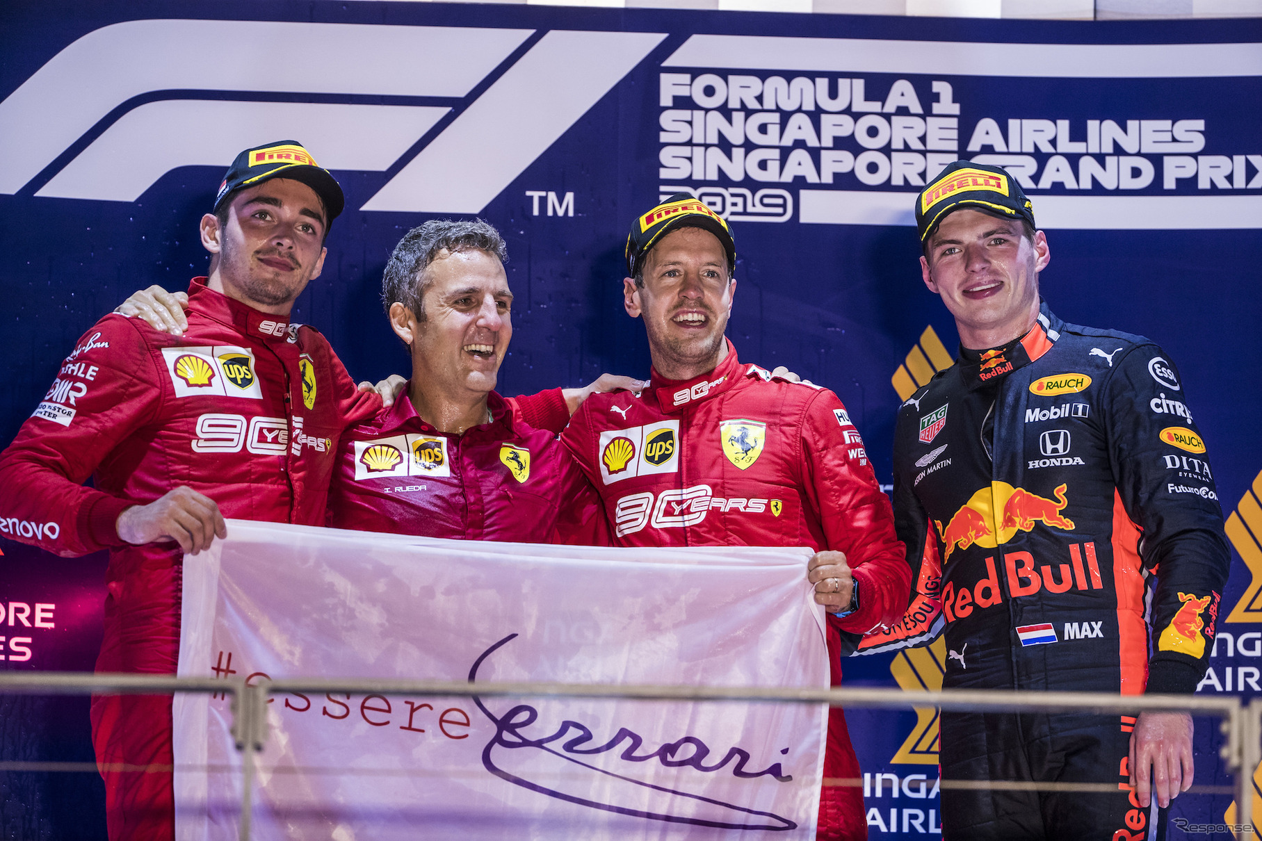 現時点での最後の優勝、フェラーリ時代の2019年シンガポールGP。