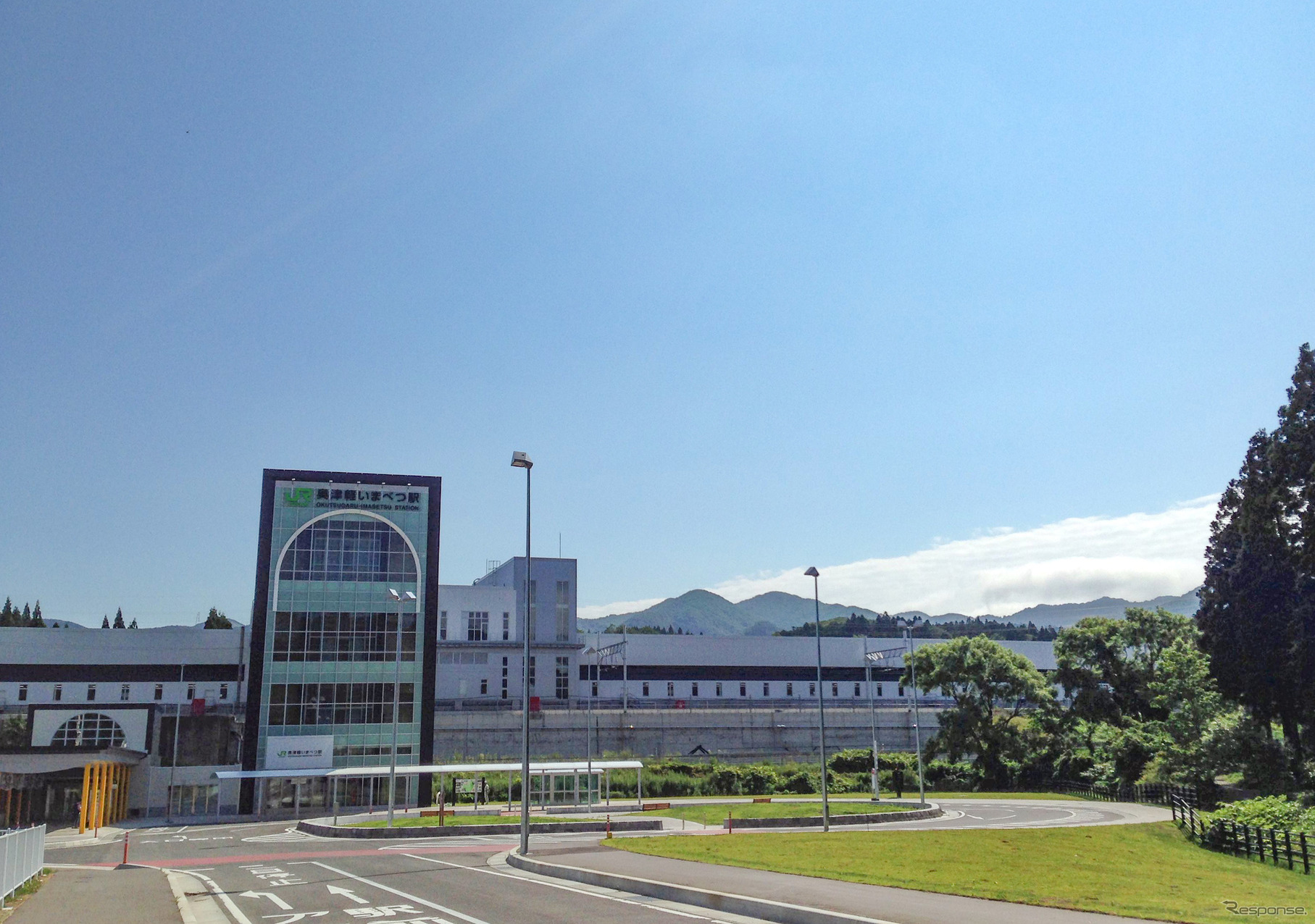 浸水被害があった北海道新幹線奥津軽いまべつ駅。