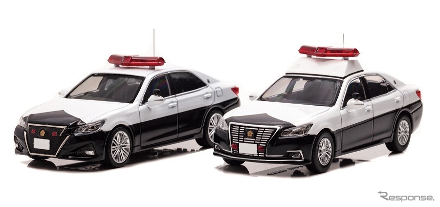 RAI'S 1/43 トヨタ クラウン アスリート（左）/ロイヤル（右）警察パトロール車両