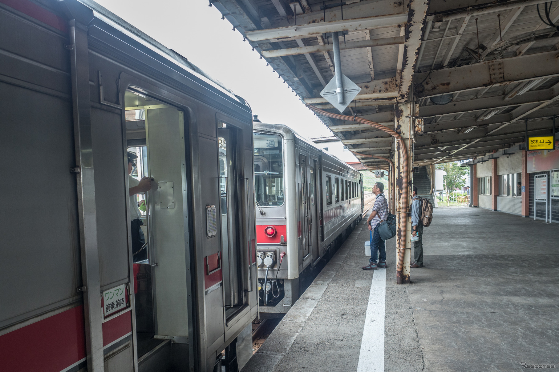 現在、留萌駅では唯一、列車が発着する1番線ホーム。留萌～増毛間の廃止前はここで車両の増解結が行なわれていた。2016年9月。