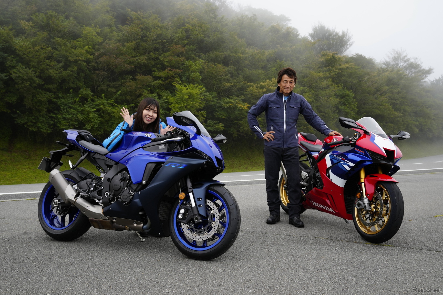 美音響華氏と丸山浩氏が、ヤマハ YZF-R1とホンダ CBR1000RR-Rに試乗