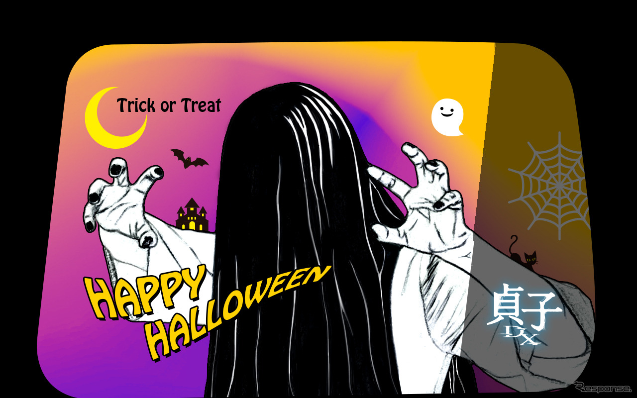 車窓サイネージ「Canvas」イメージ ハロウィンver.