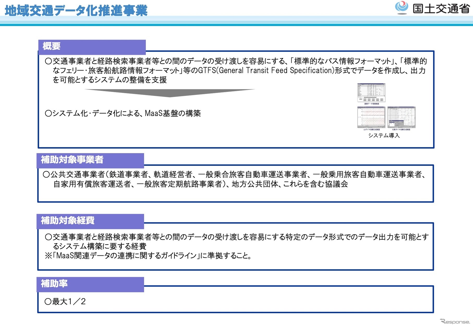 日本版MaaS基盤整備事業の概要