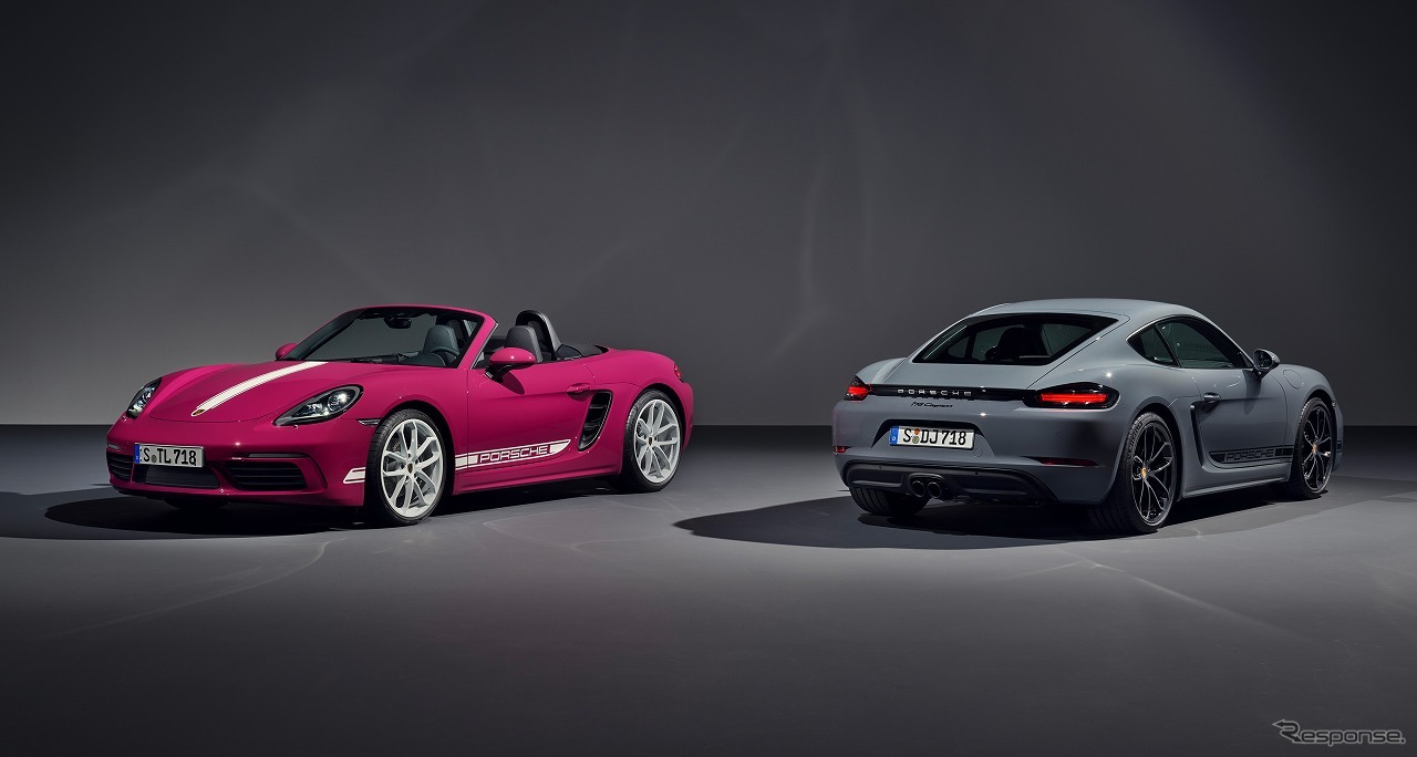 ポルシェ 718ボクスター スタイルエディション（左）と718ケイマン スタイルエディション（右）