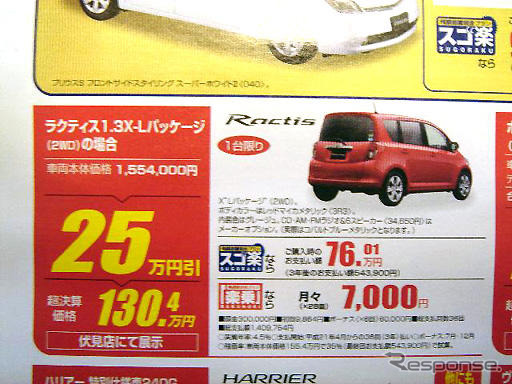 【逃がすな 値引き情報】パッソ 89.9万円など…コンパクトカー