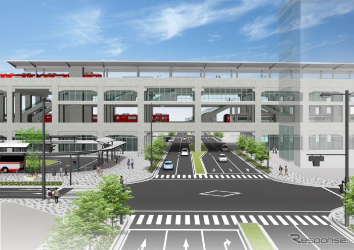 完全高架化後の知立駅のイメージ。