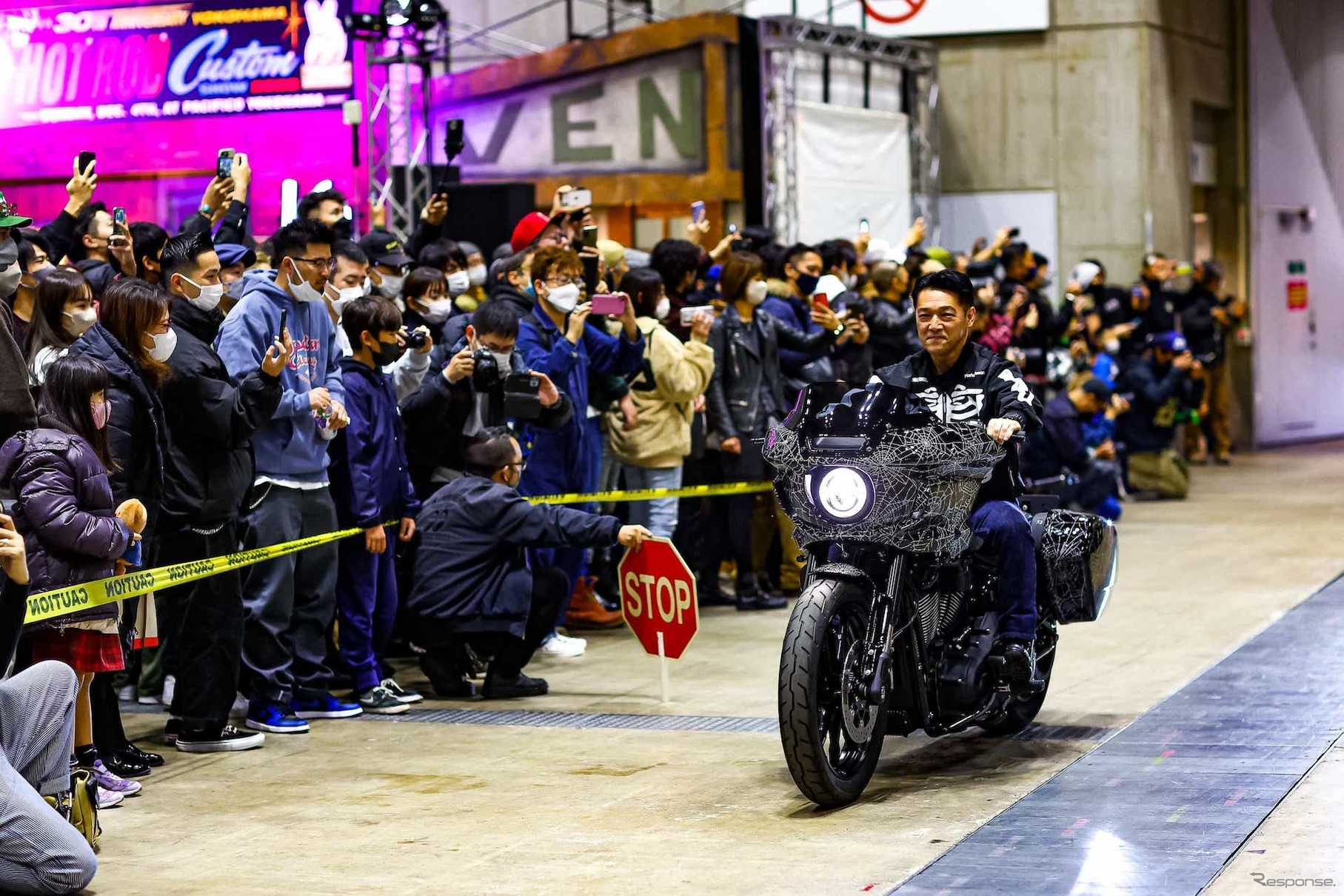 ライドインショーにて登場したハーレーダビッドソンジャパン野田社長。