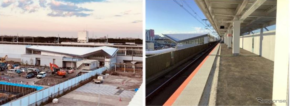 京葉線に新設される幕張豊砂駅。2022年11月時点の様子。