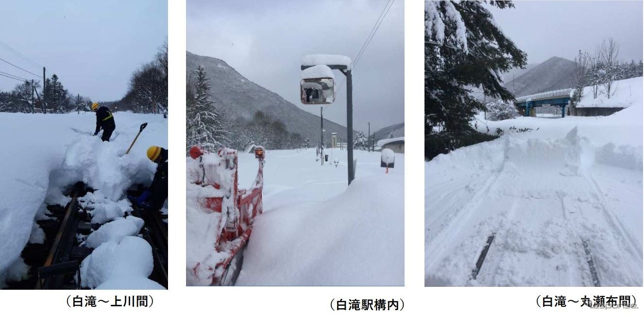 12月25日、石北本線の除雪状況。
