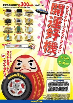 グッドイヤー タイヤ4本購入で豪華賞品が当たる！