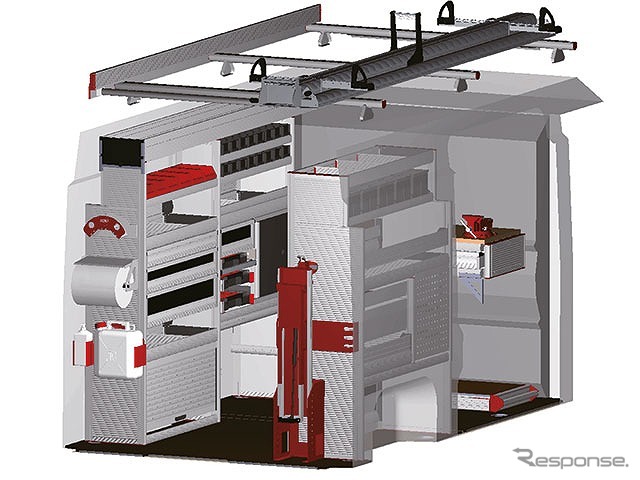 デュカト プロユース向けツールラック車仕様、様々な組み合わせが可能
