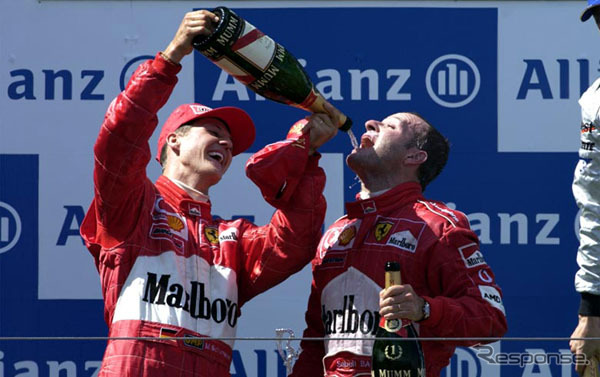 【F1ヨーロッパGPリザルト】バリケロ1位、シューマッハを従えて