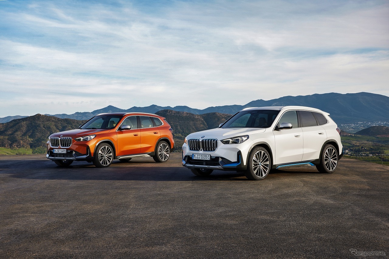 BMW X1（左）とiX1（右）