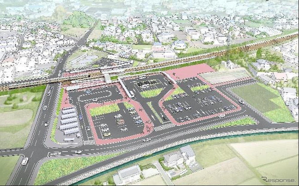 仮称「豊岡新駅」の周辺整備イメージ。