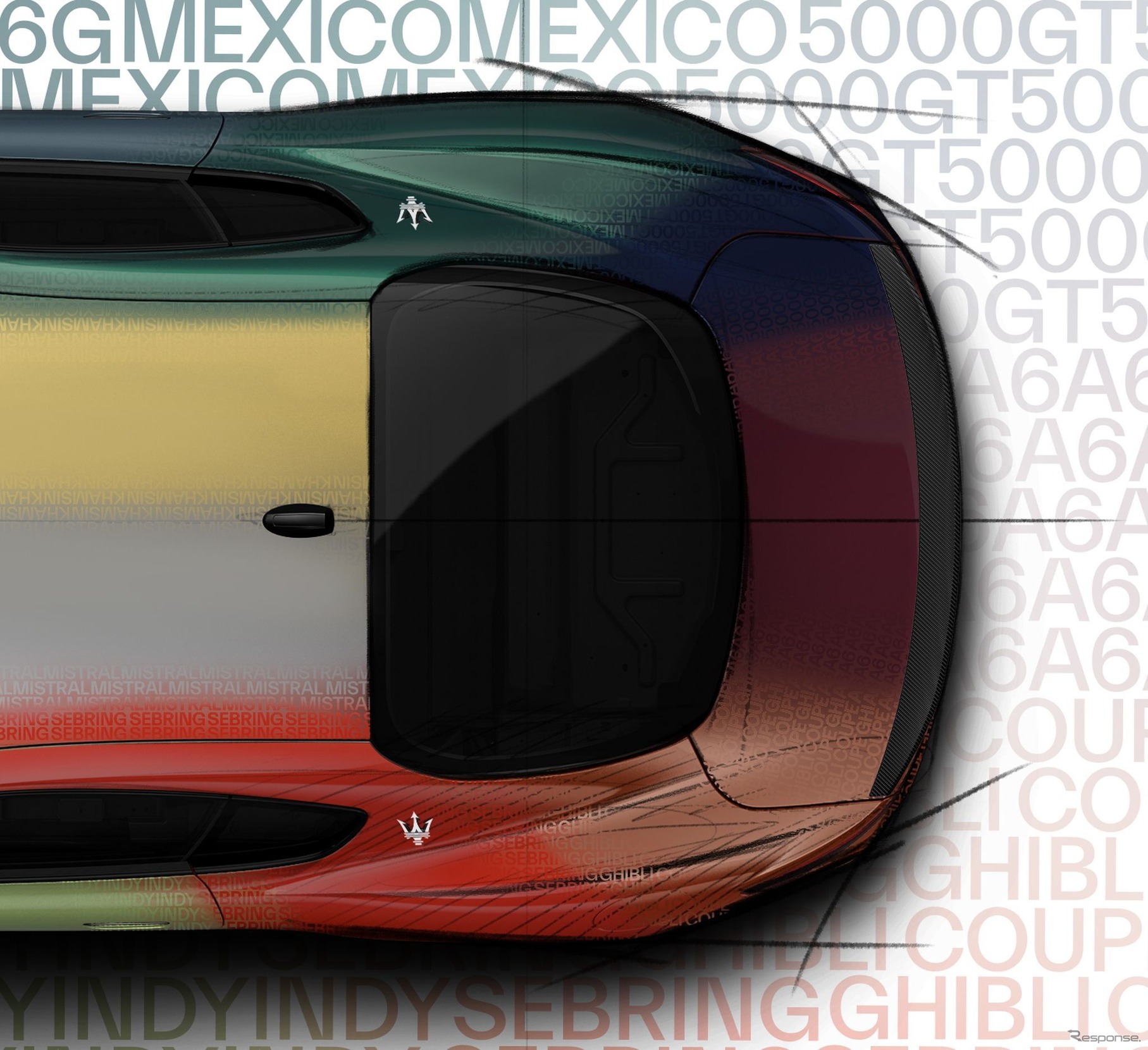 マセラティ・グラントゥーリズモ 新型の「ワンオフ・プリズマ」のスケッチ