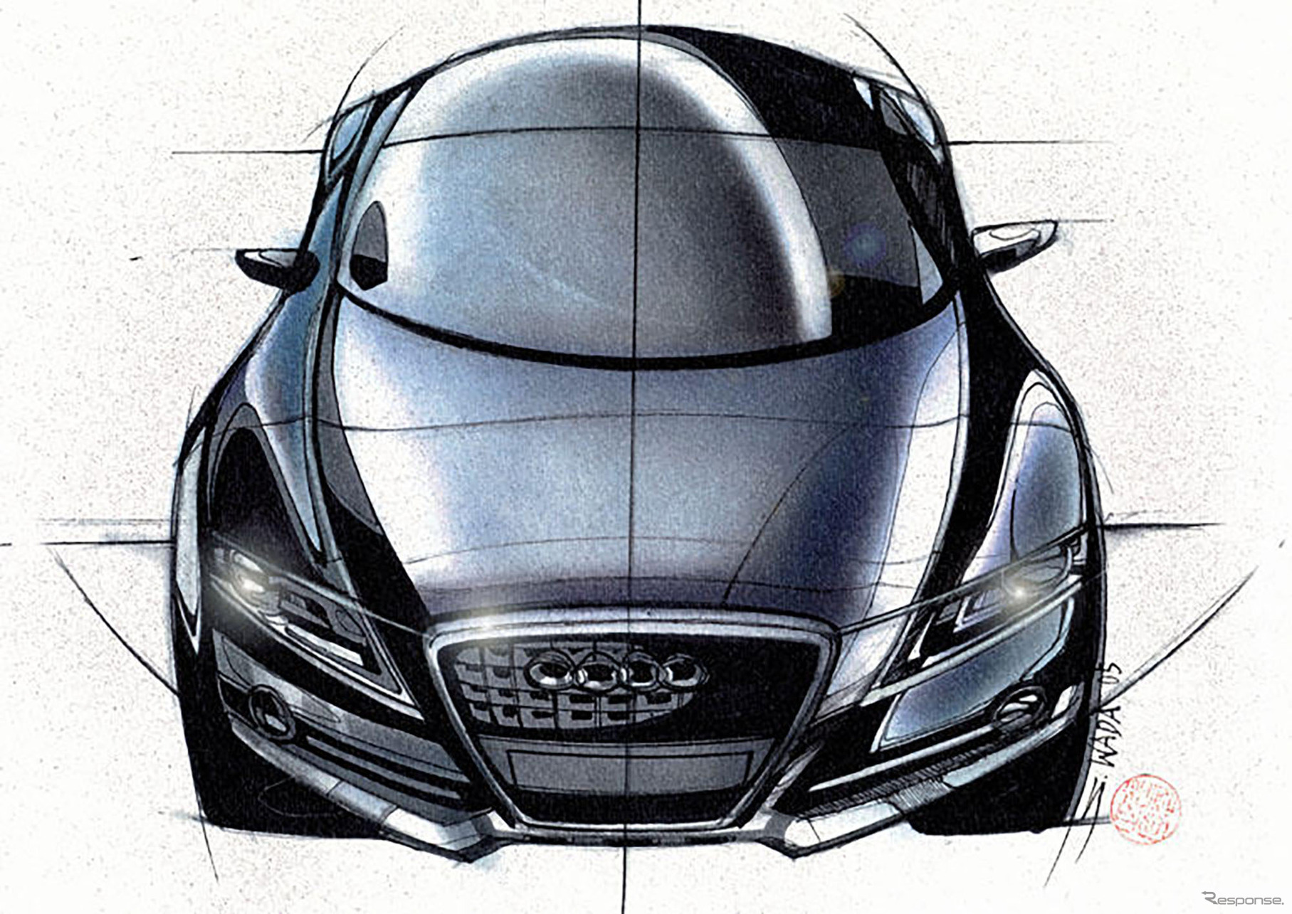 Audi A5クーペのスケッチ