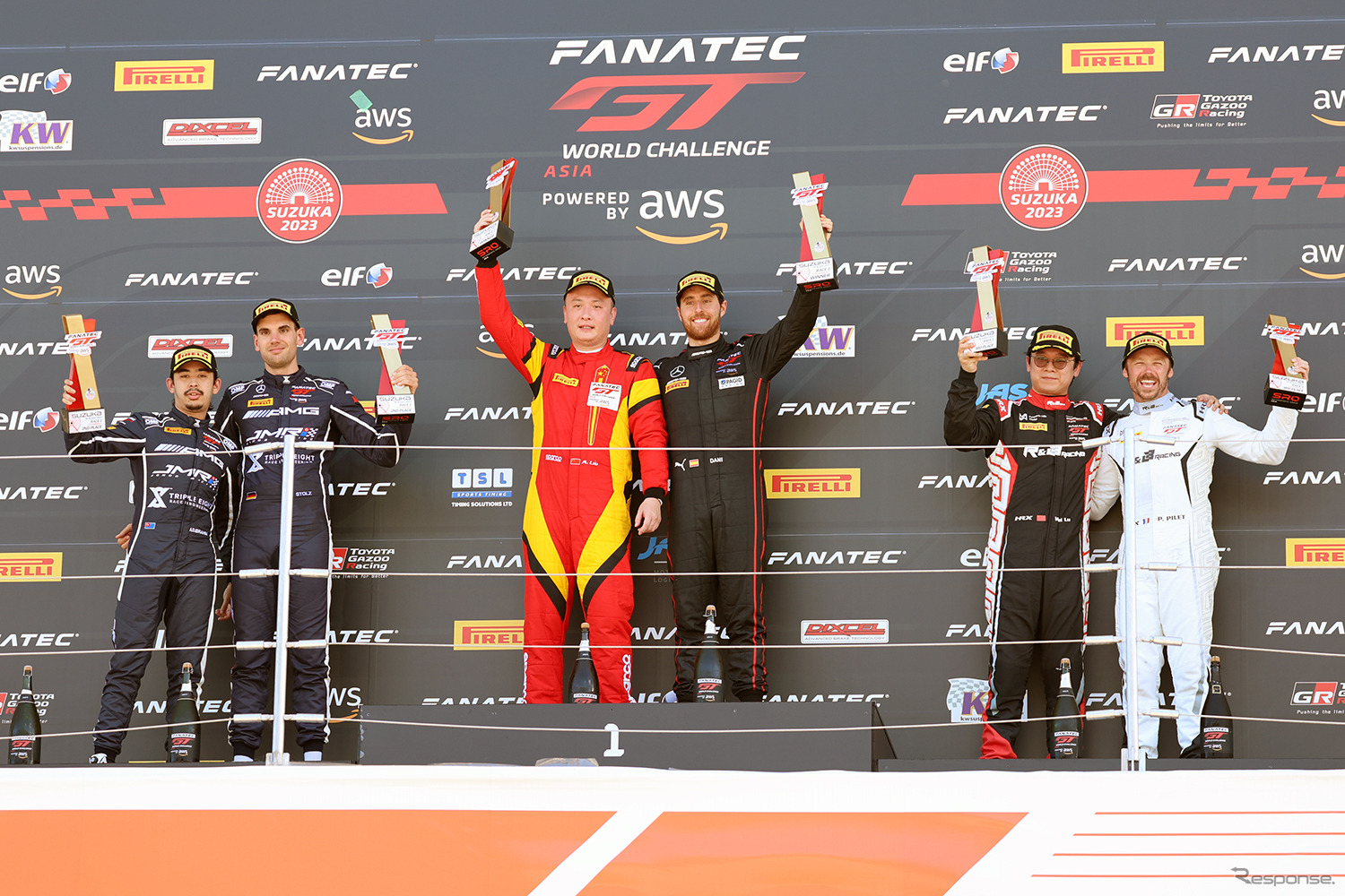 総合優勝を争ったGT3クラス表彰式