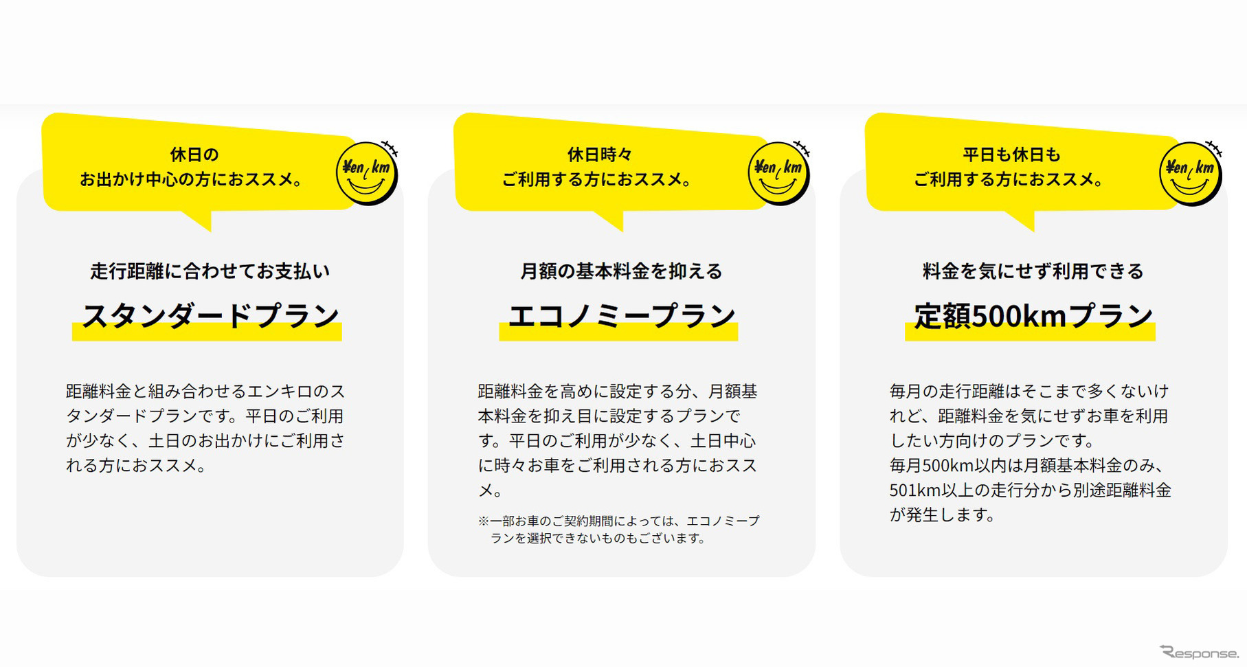 「エンキロ」の選べる3つのプラン