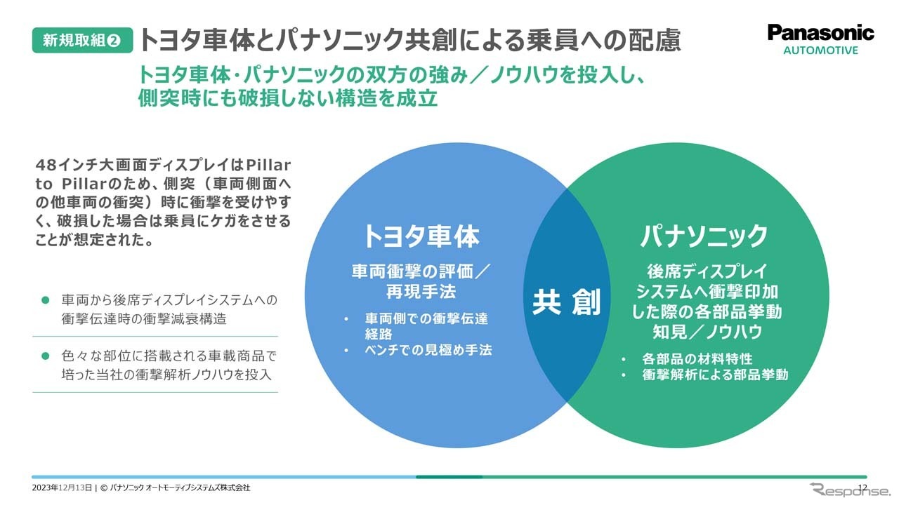 トヨタ車体とパナソニックによる共創で、乗員への配慮を最大限に反映した