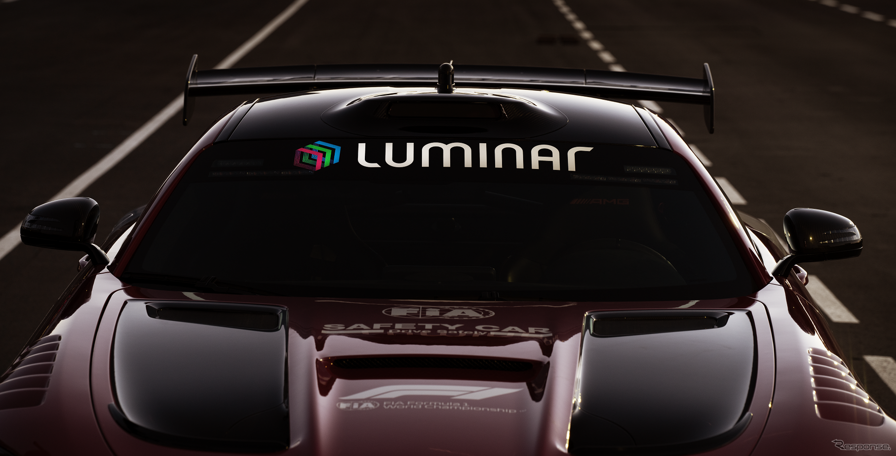 メルセデスAMG GT ブラックシリーズ のF1セーフティカー。ルーフにルミナーのLiDARを搭載