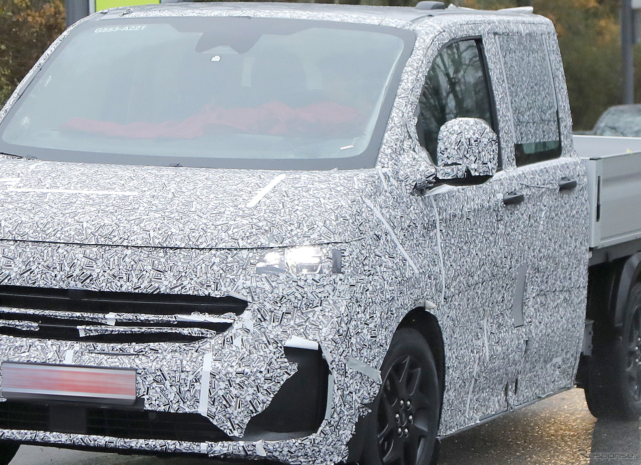 VW トランスポーターT7 ピックアップトラック仕様のプロトタイプ（スクープ写真）